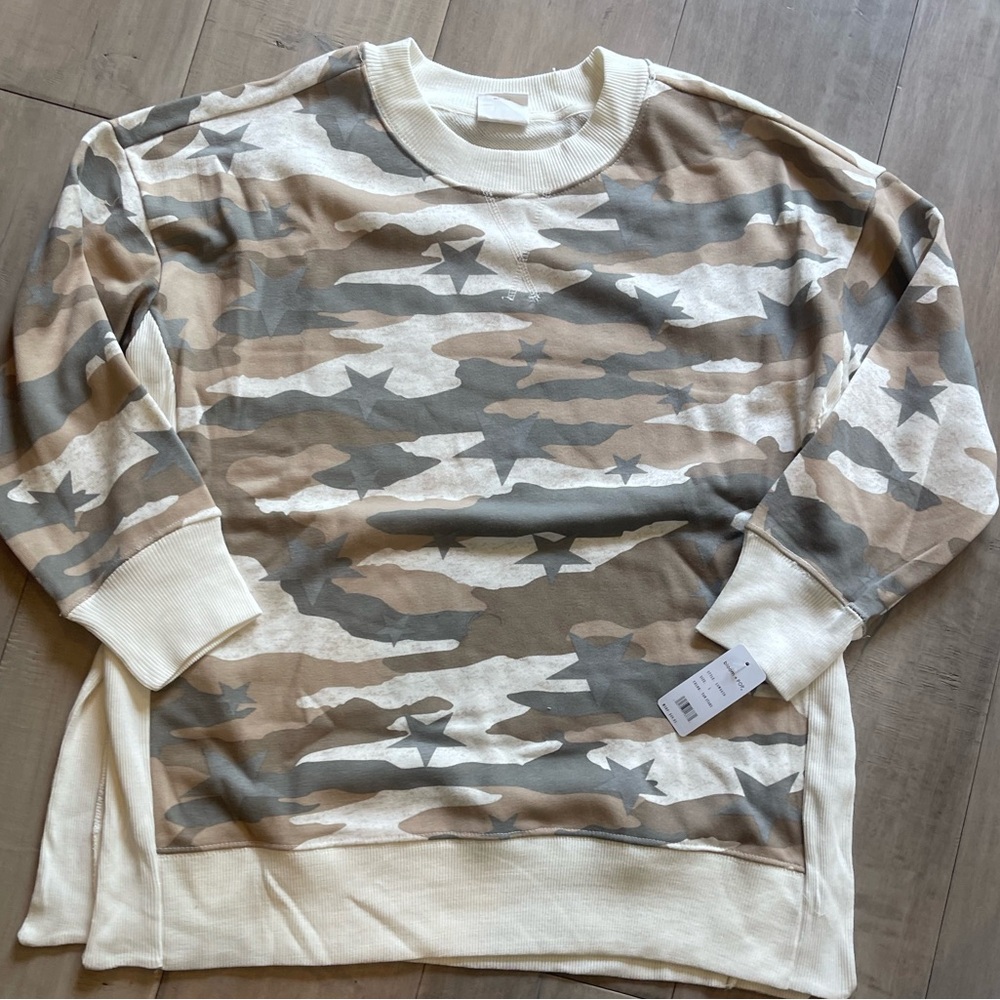 Cream and Brown Crewneck Sweater